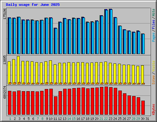 Daily usage for June 2025