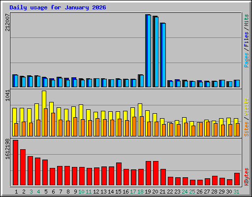 Daily usage for January 2026