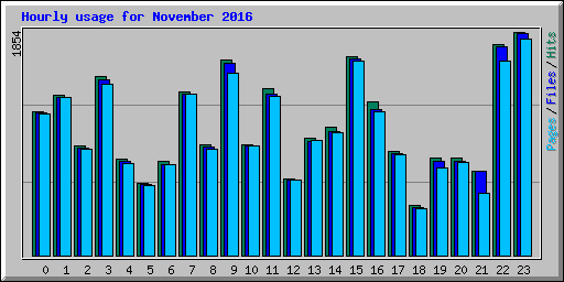 Hourly usage for November 2016