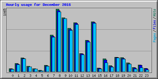 Hourly usage for December 2016