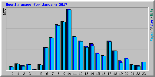 Hourly usage for January 2017