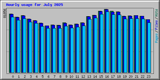 Hourly usage for July 2025