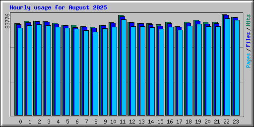 Hourly usage for August 2025